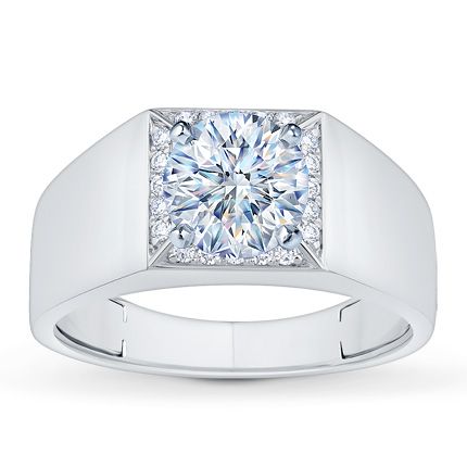 Now + Forever Men's Diamond Wedding Band Setting 1/6 ct tw 14K White Gold