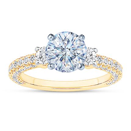 Now + Forever Diamond Engagement Ring Setting 1 ct tw 14K Yellow Gold